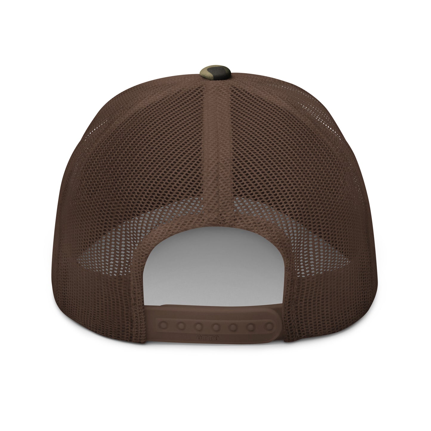 White <EMG> Camouflage Trucker Hat