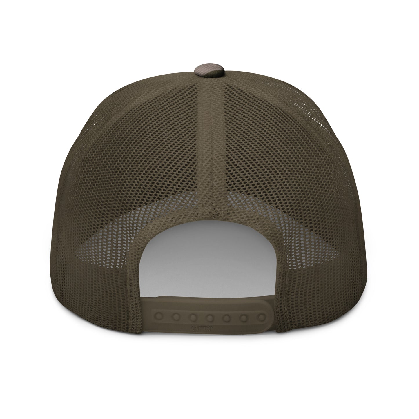 White <EMG> Camouflage Trucker Hat