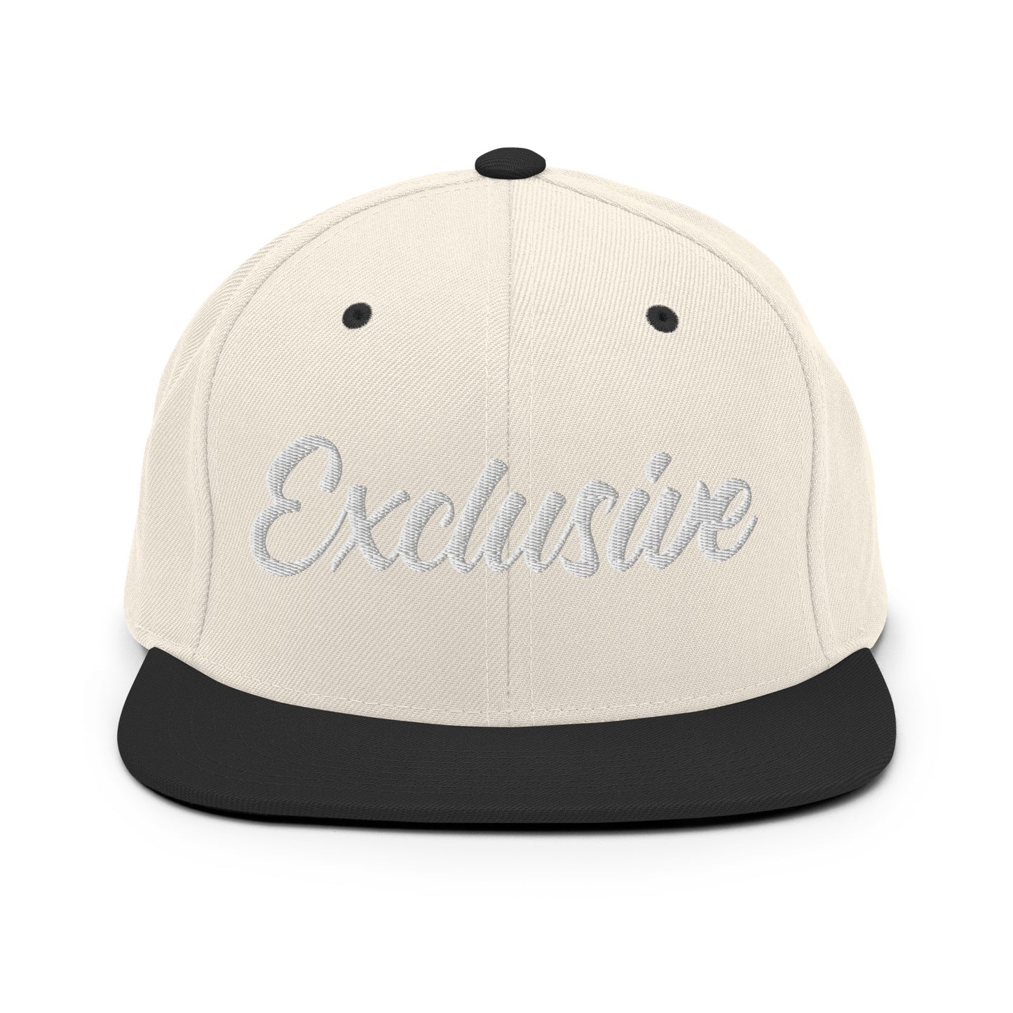 White Embroidered Exclusive Snapback Hat