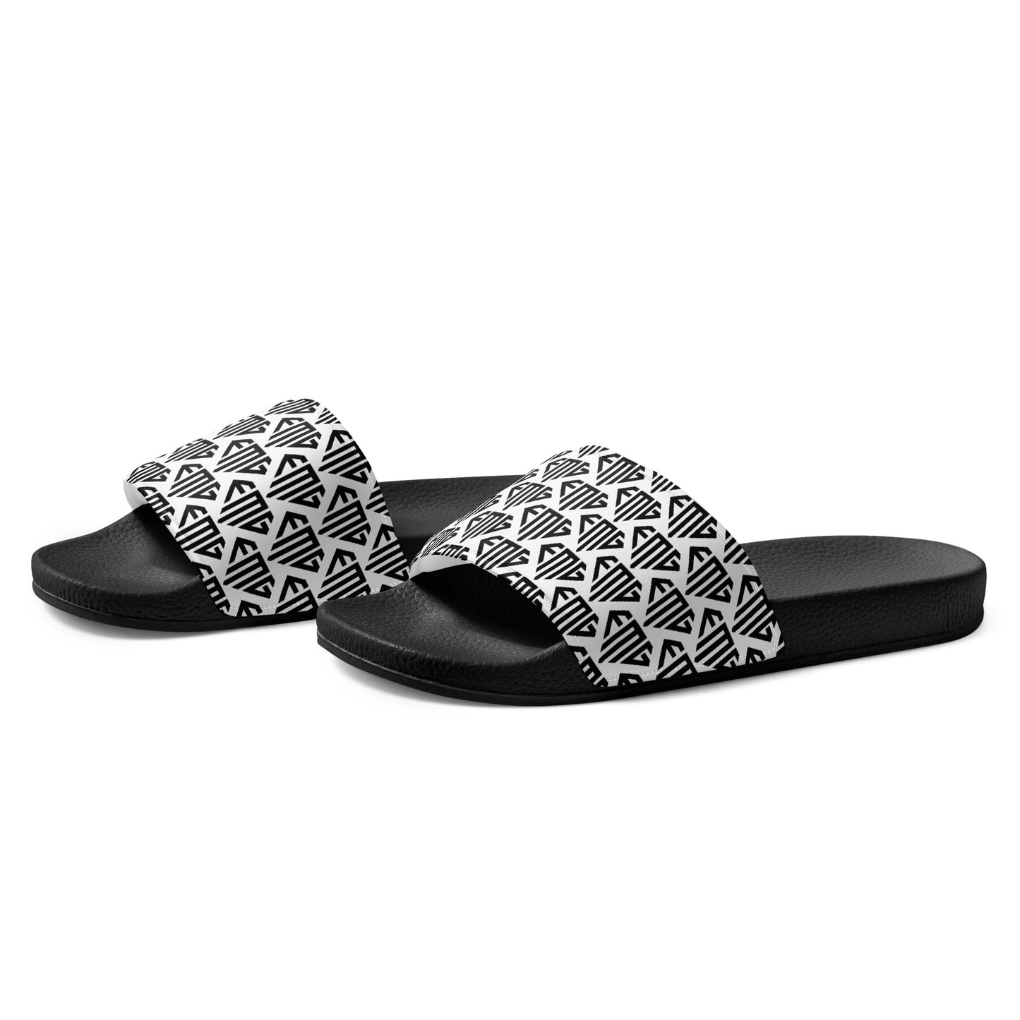 Black <EMG> Logo Pattern Men’s Slides