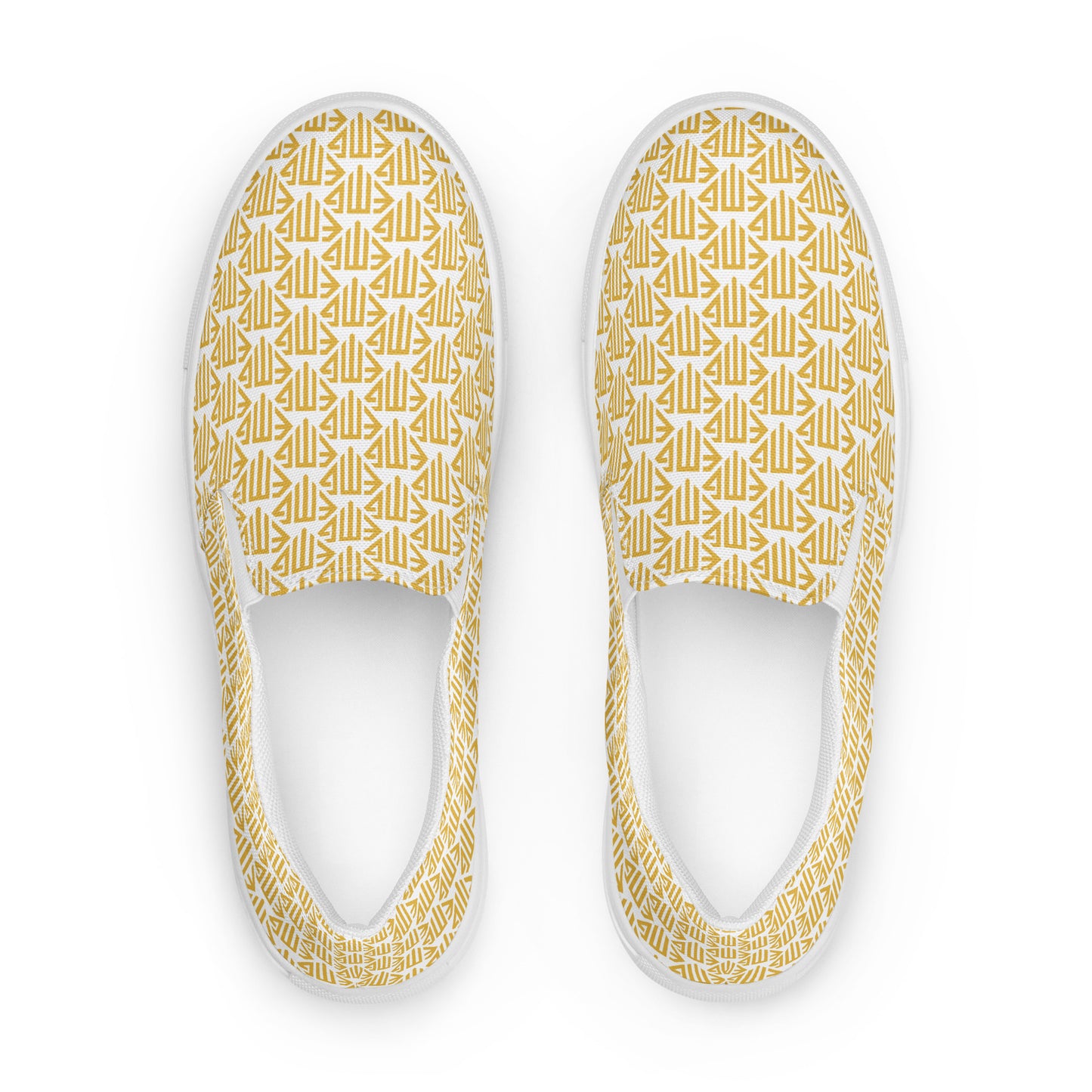 Gold <EMG> Logo Pattern Men’s Slip-on Canvas Shoes