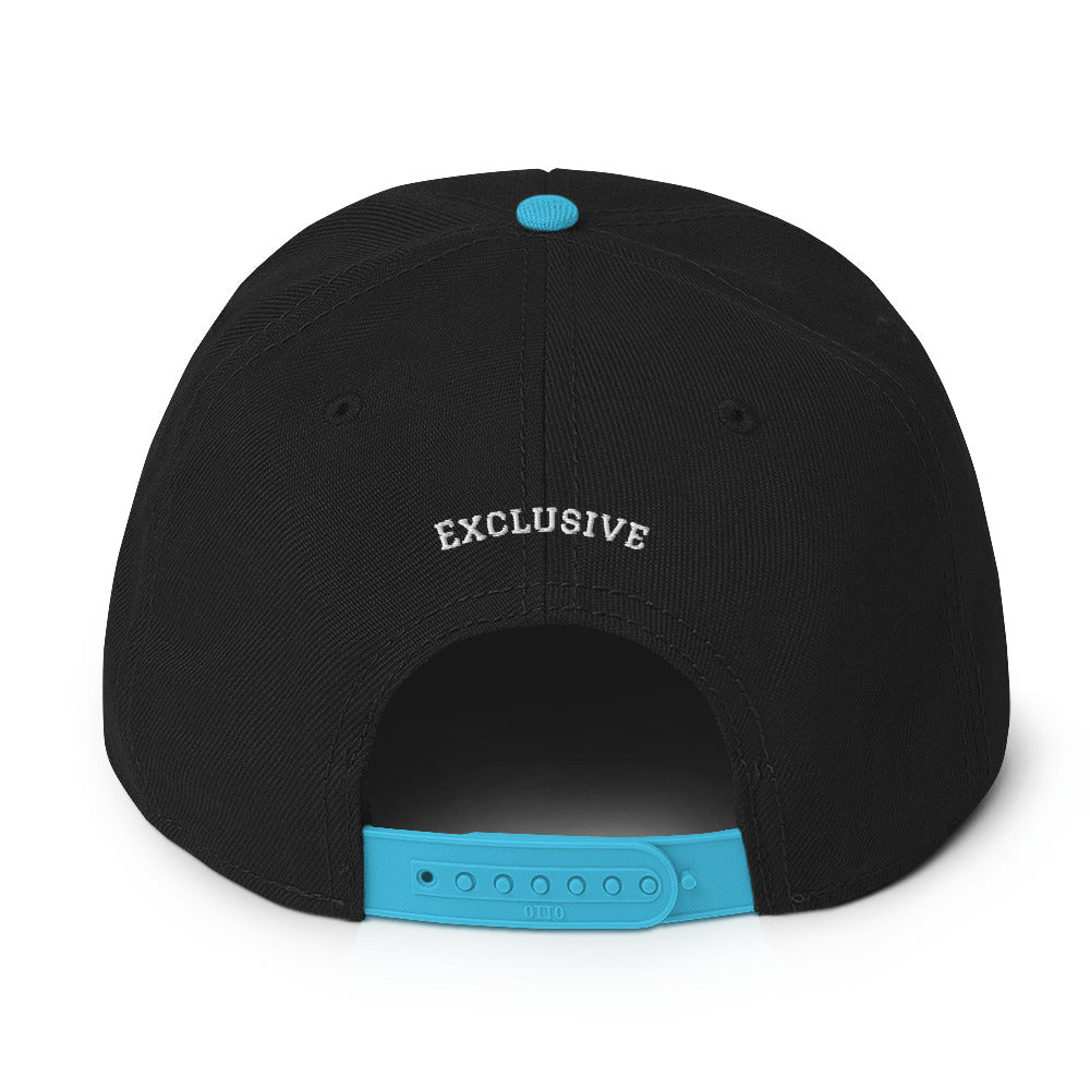 Embroidered White <EMG> Logo Snapback Hat