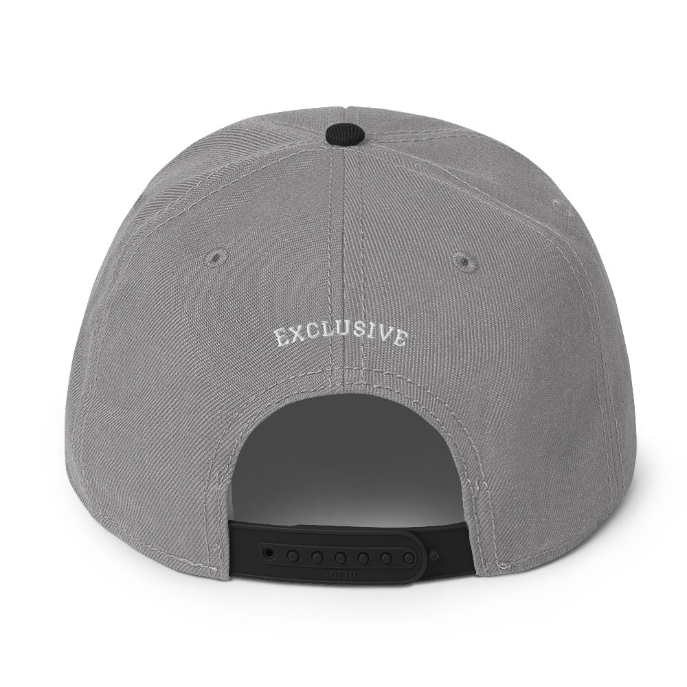 Embroidered White <EMG> Logo Snapback Hat