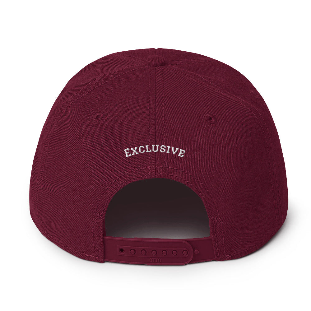 Embroidered White <EMG> Logo Snapback Hat