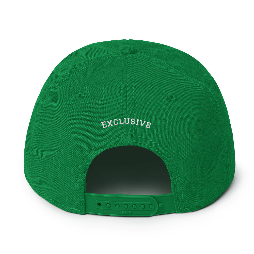 Embroidered White <EMG> Logo Snapback Hat