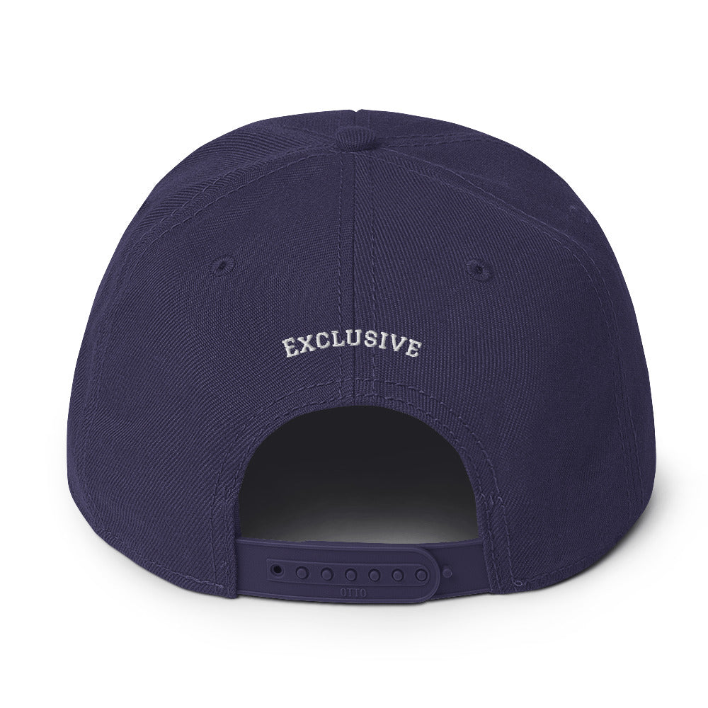 Embroidered White <EMG> Logo Snapback Hat
