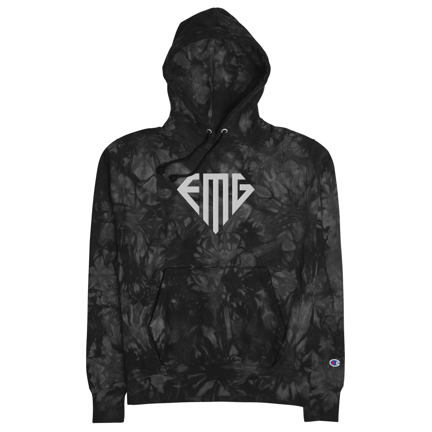 Tie-Dye White <EMG> Logo Unisex Champion Hoodie