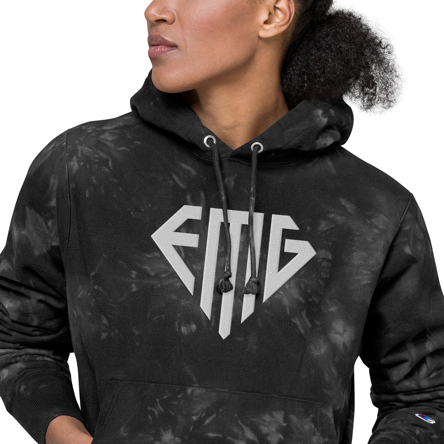 Tie-Dye White <EMG> Logo Unisex Champion Hoodie
