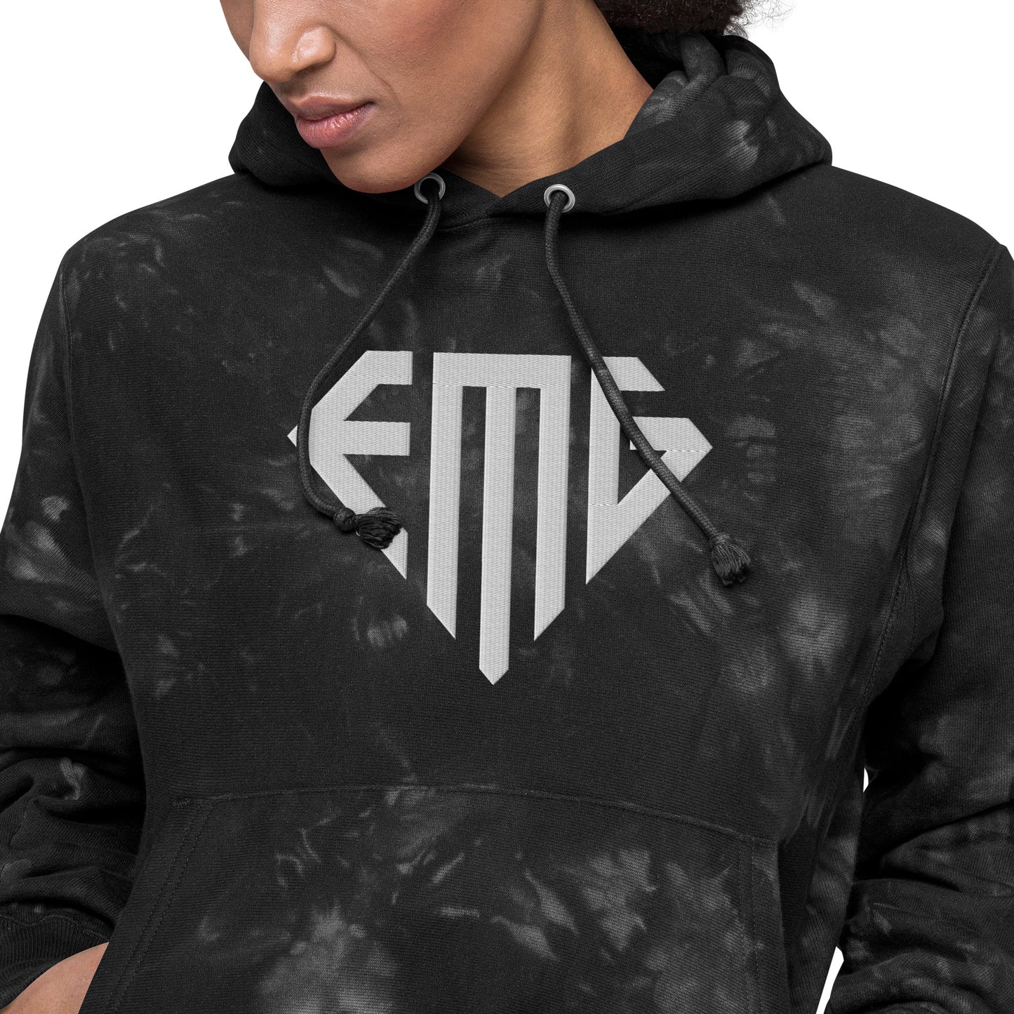 Tie-Dye White <EMG> Logo Unisex Champion Hoodie