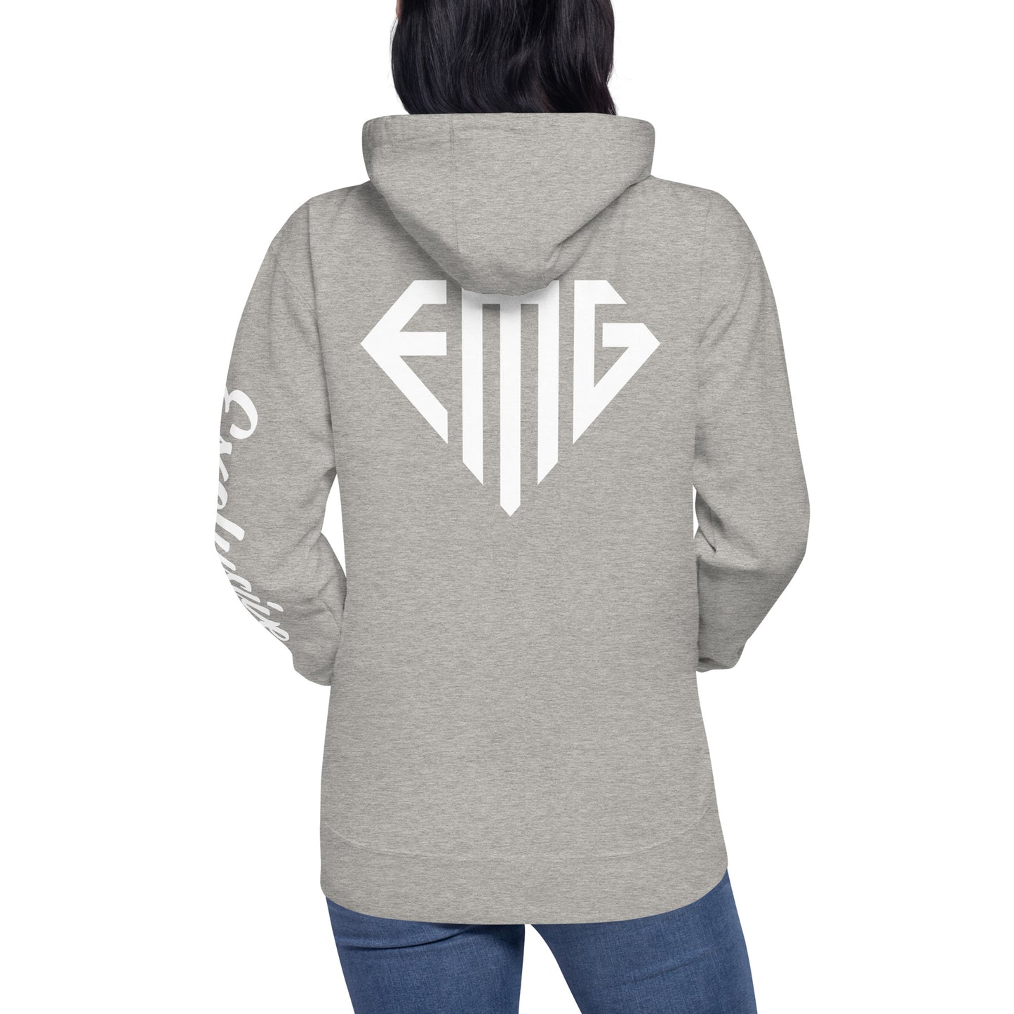White <EMG> Back / Exclusive Arm Hoodie