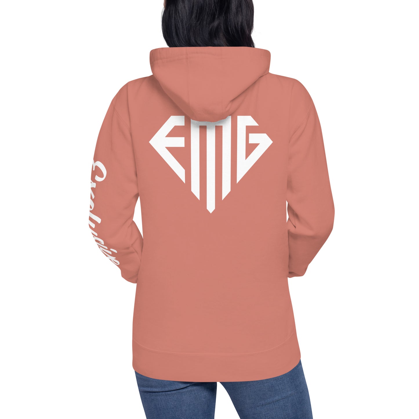 White <EMG> Back / Exclusive Arm Hoodie