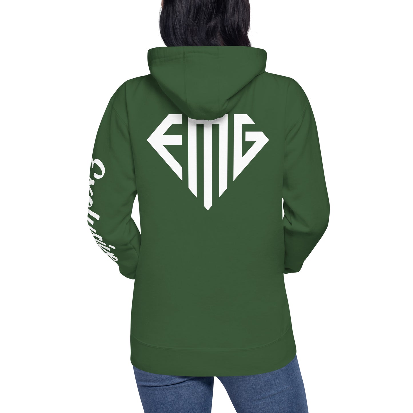 White <EMG> Back / Exclusive Arm Hoodie