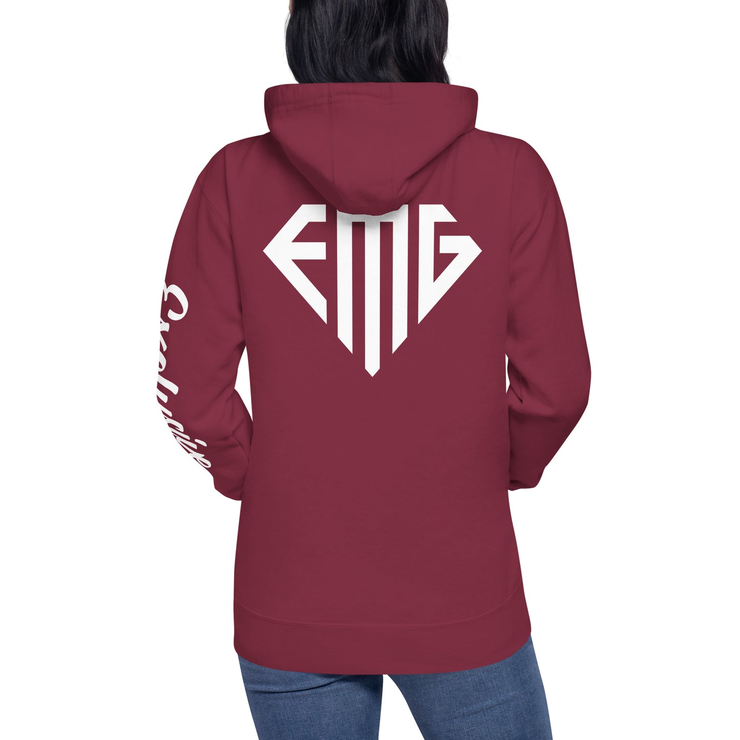 White <EMG> Back / Exclusive Arm Hoodie