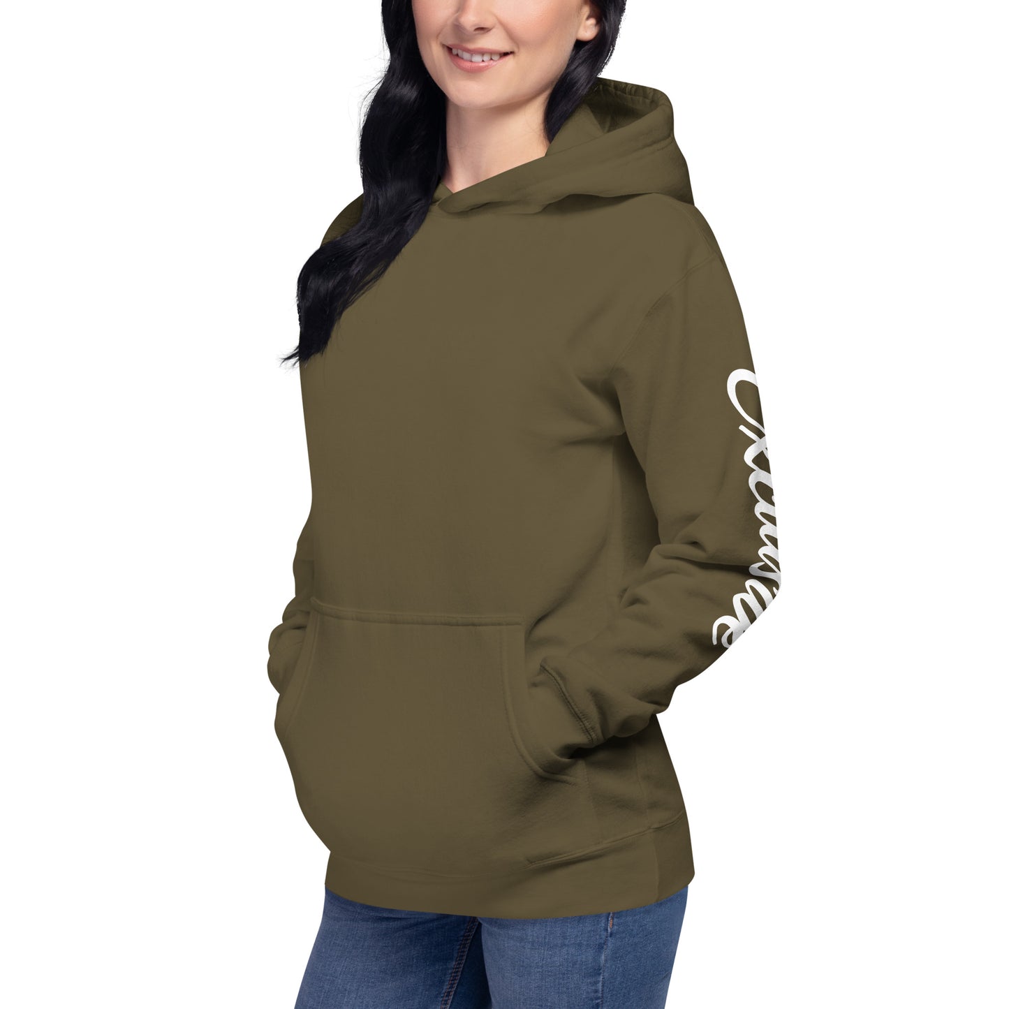 White <EMG> Back / Exclusive Arm Hoodie