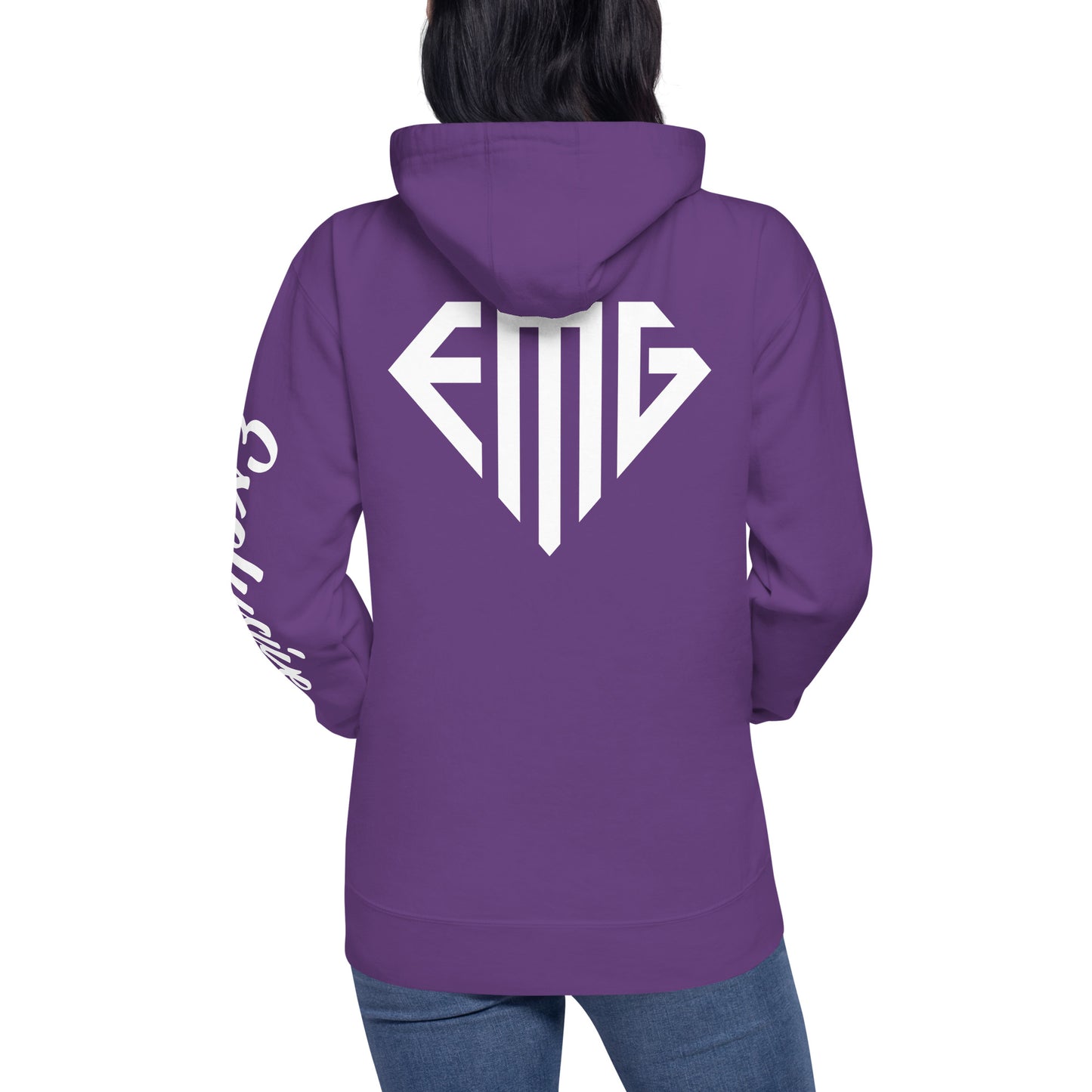 White <EMG> Back / Exclusive Arm Hoodie