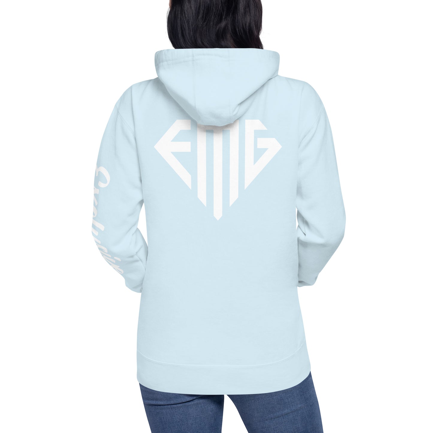 White <EMG> Back / Exclusive Arm Hoodie