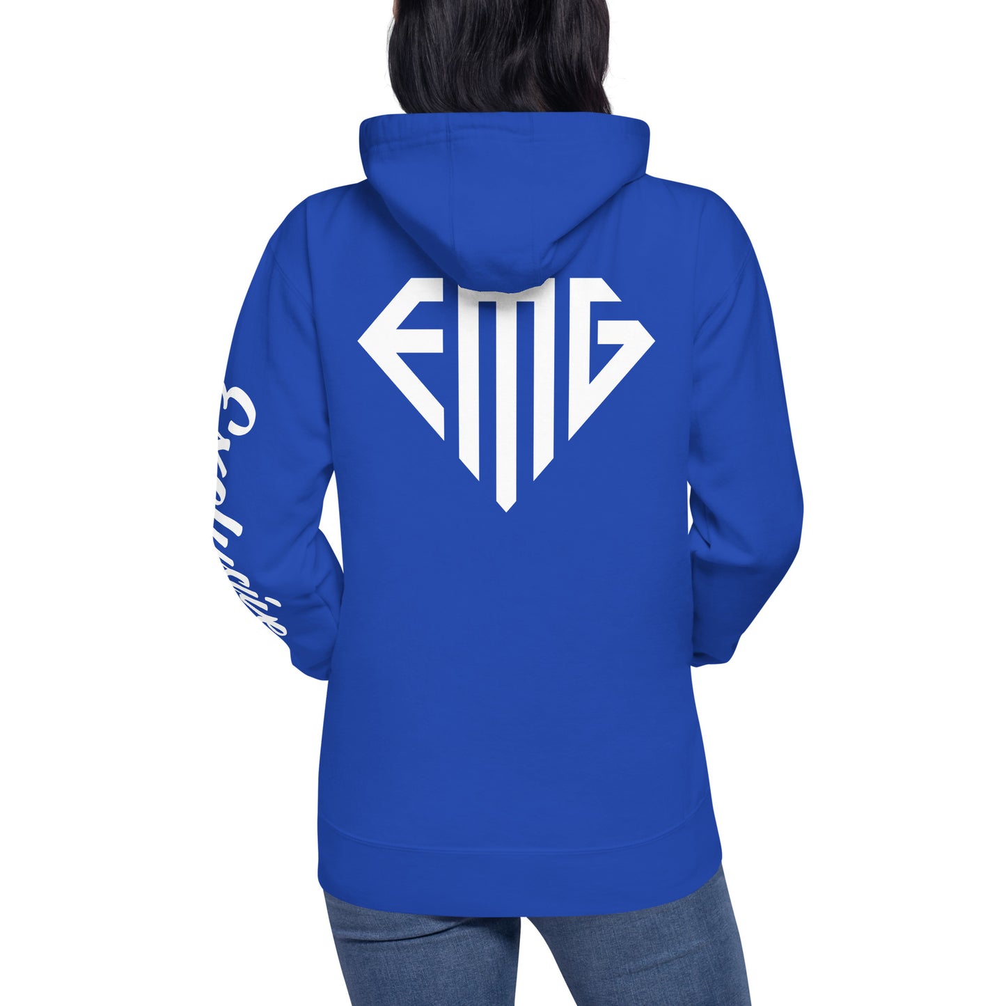White <EMG> Back / Exclusive Arm Hoodie