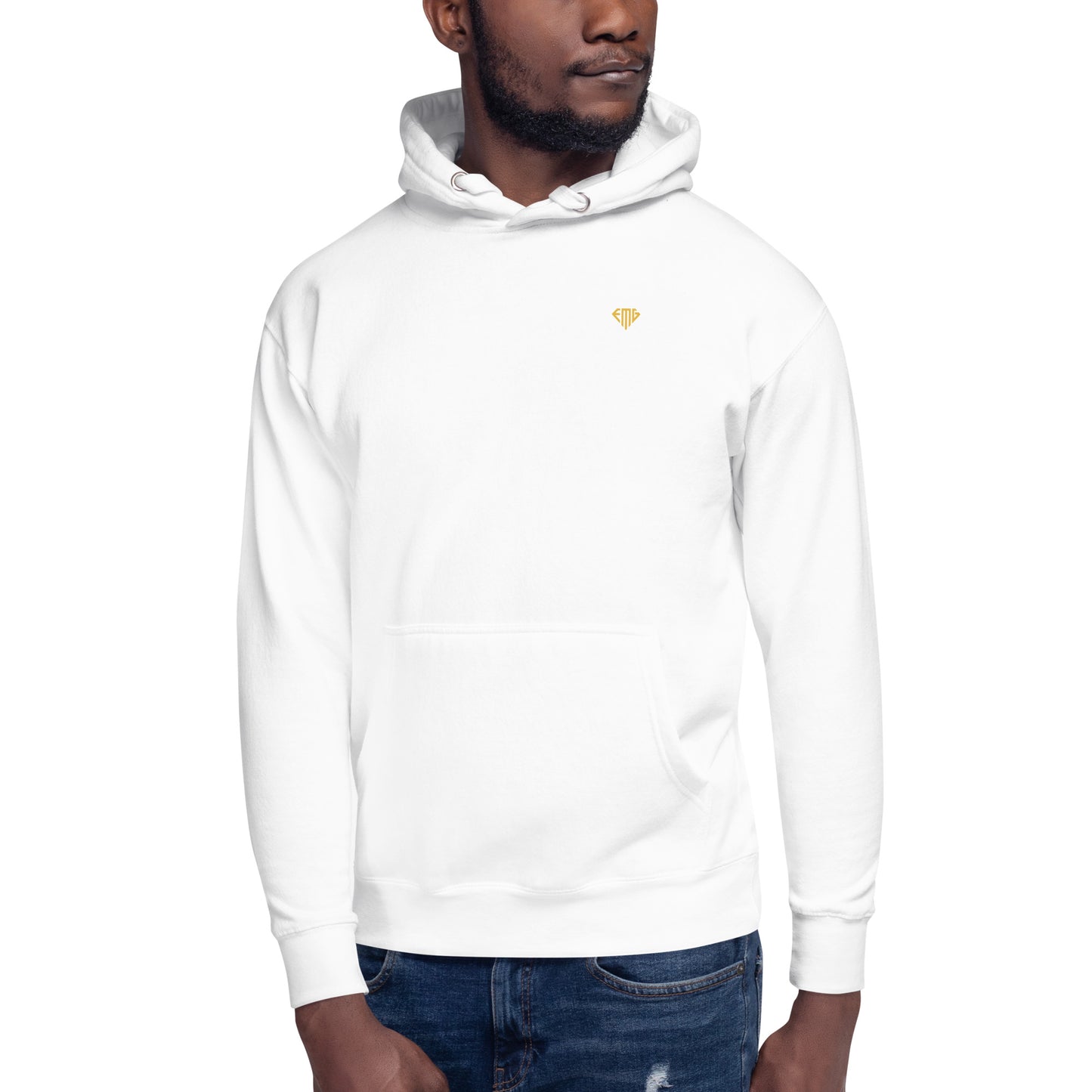 Small <EMG> Logo / Classic Back Black & Gold Hoodie
