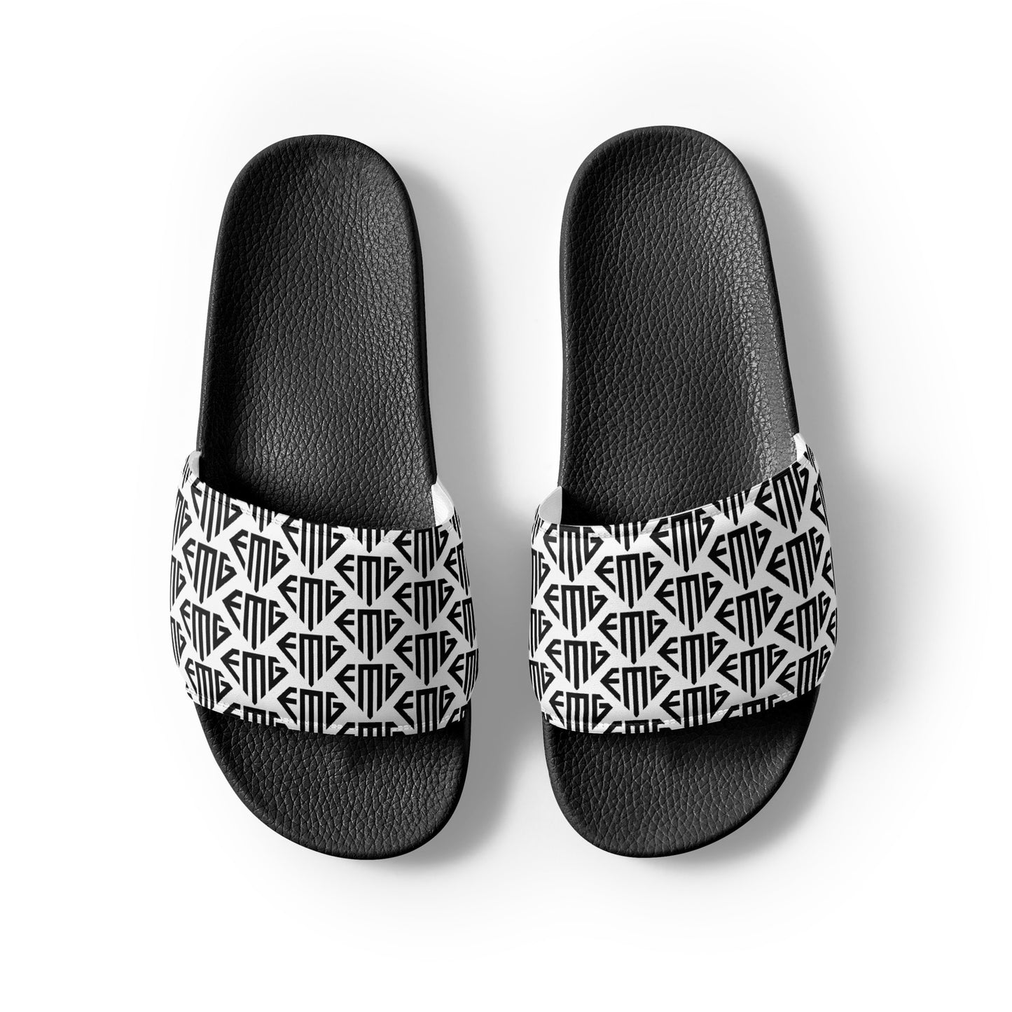 Black <EMG> Logo Pattern Men’s Slides