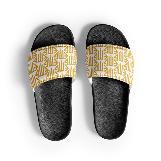 Gold <EMG> Logo Pattern Men’s Slides