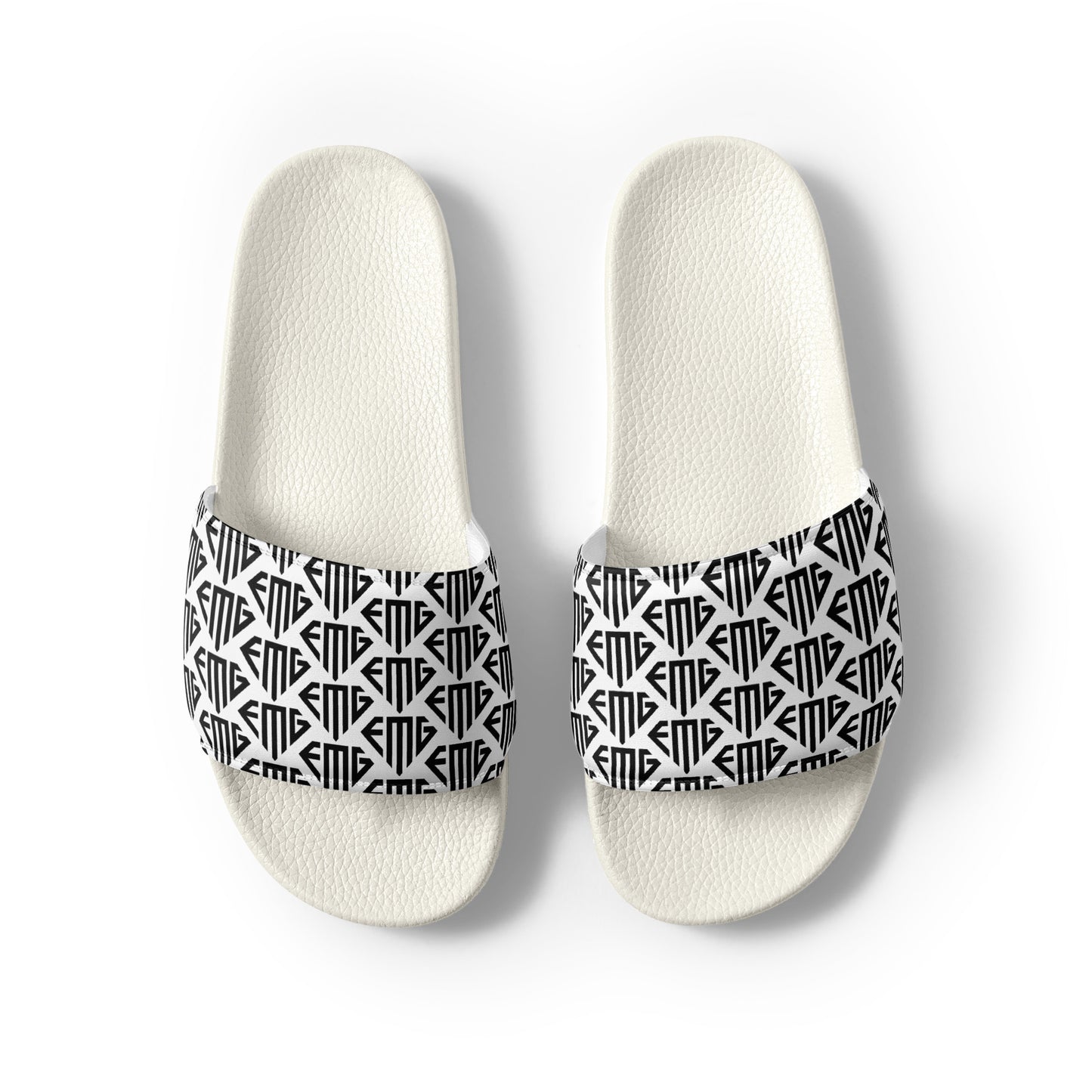 Black <EMG> Logo Pattern Men’s Slides