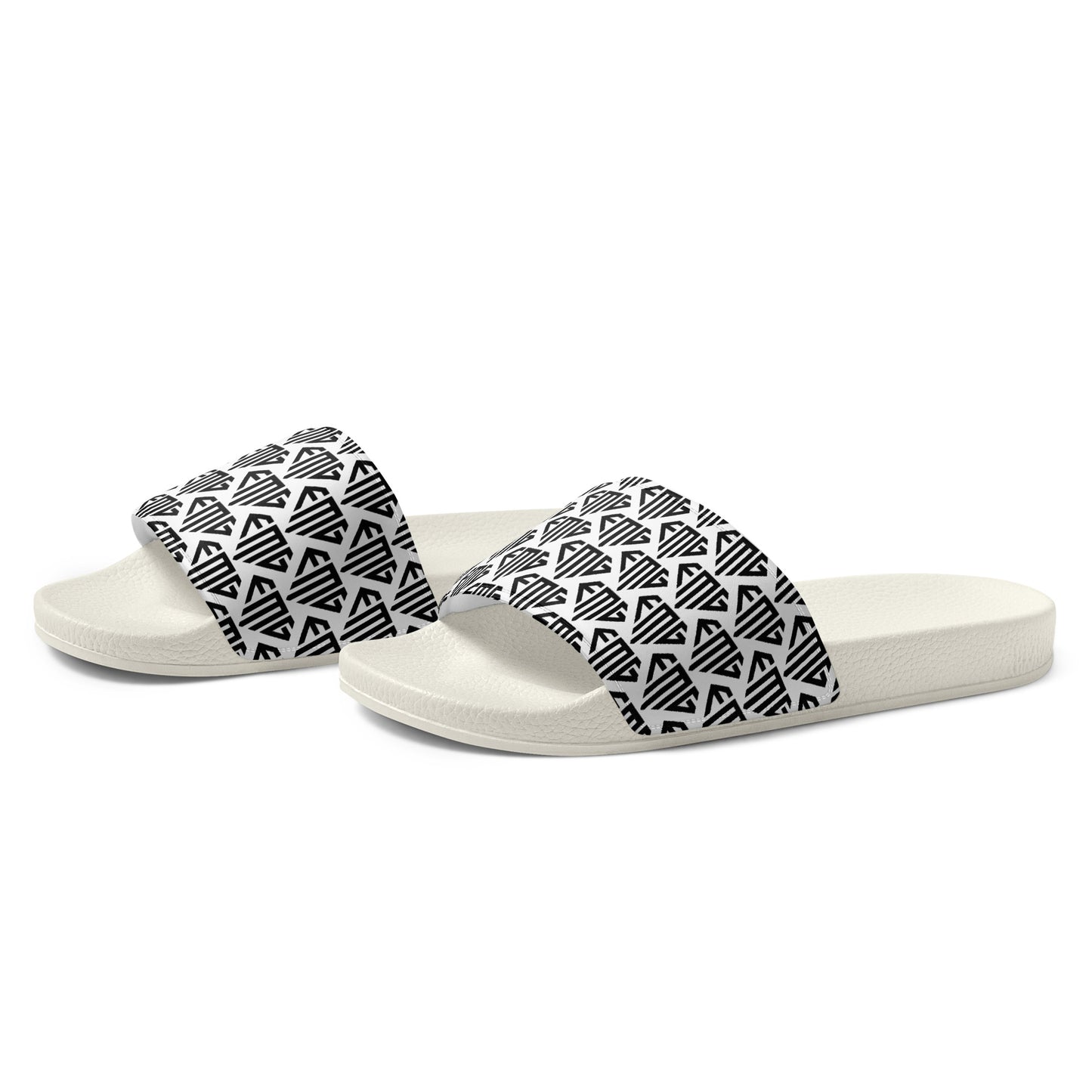 Black <EMG> Logo Pattern Men’s Slides