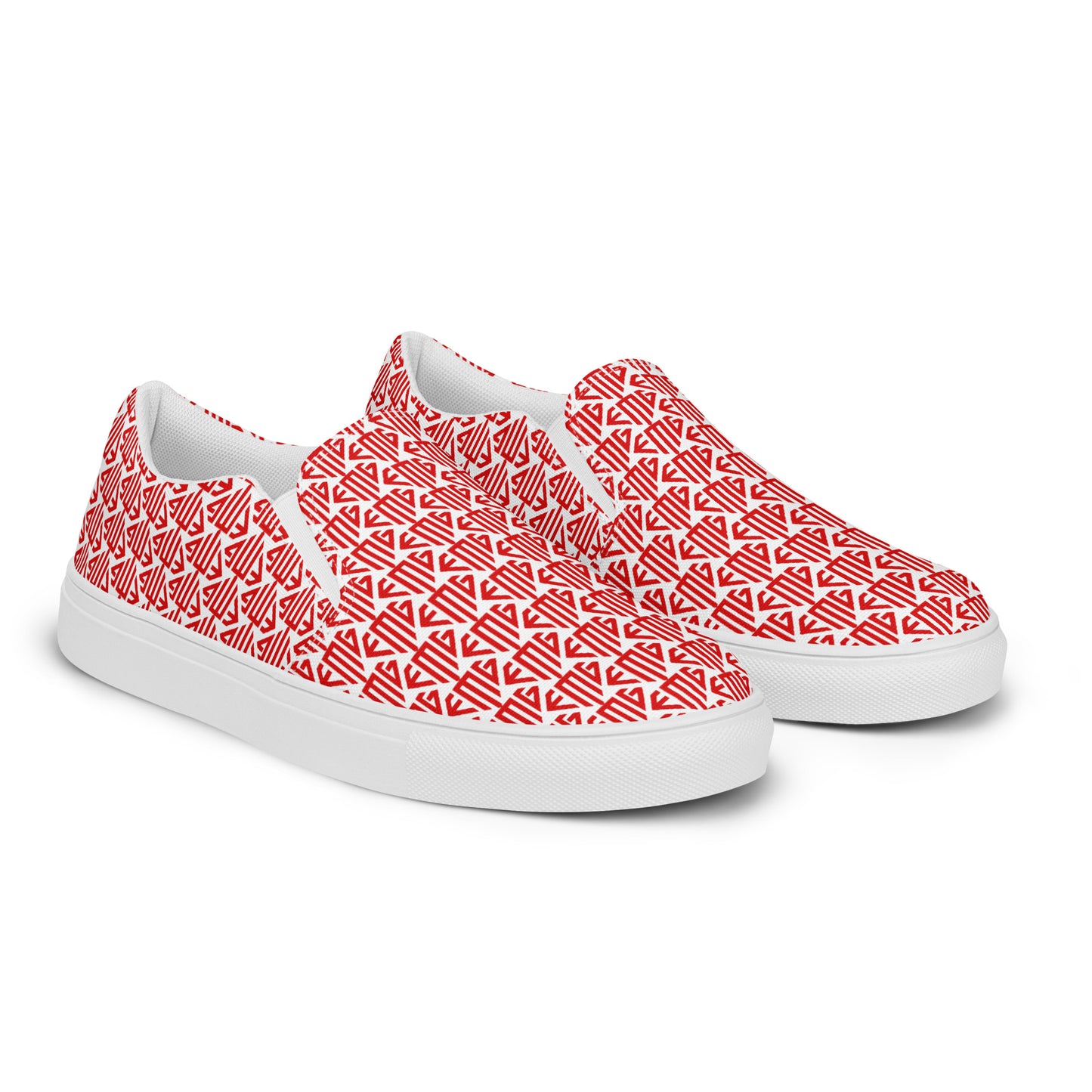 Red <EMG> Logo Pattern Men’s Slip-on Canvas Shoes