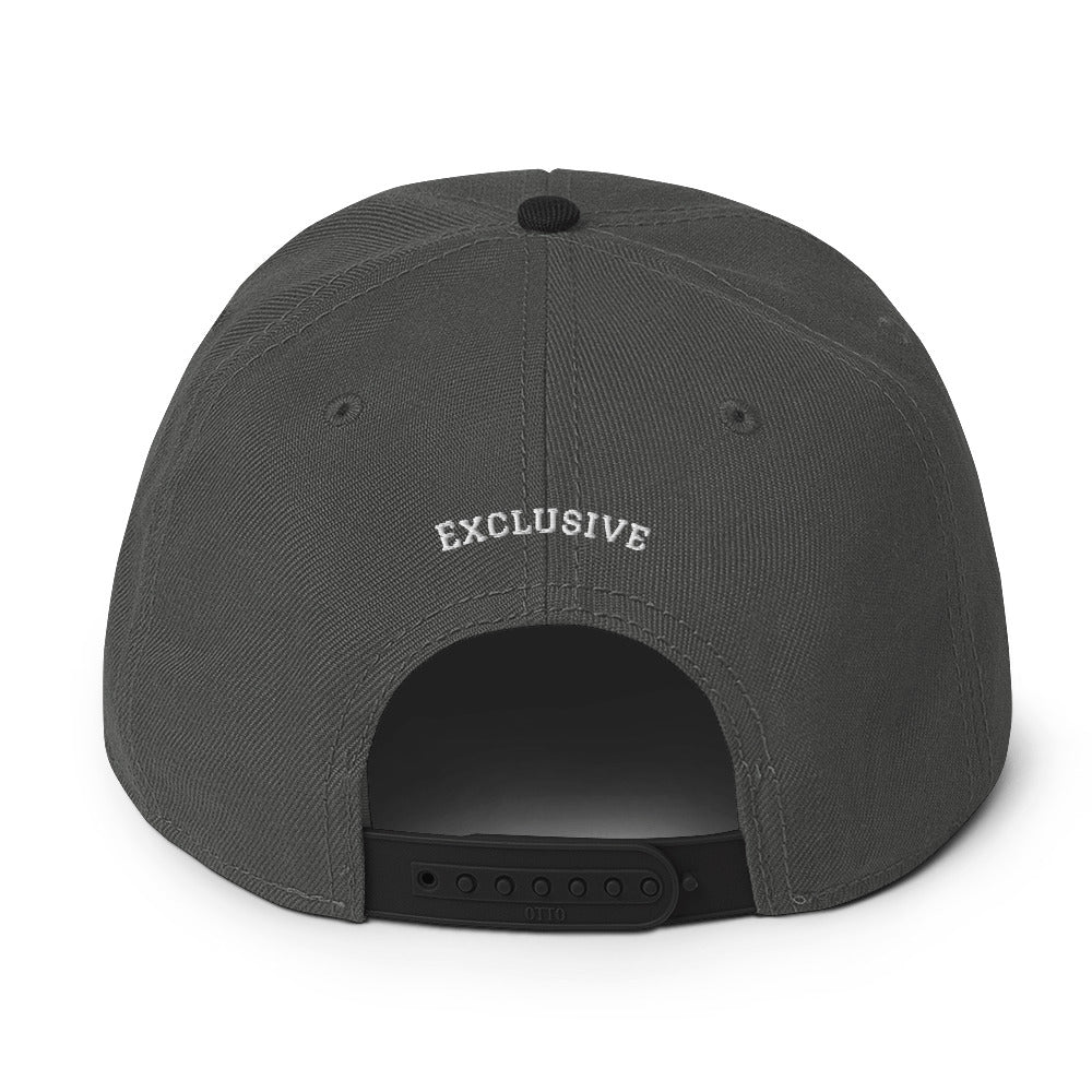 Embroidered White <EMG> Logo Snapback Hat
