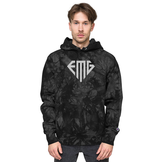 Tie-Dye White <EMG> Logo Unisex Champion Hoodie
