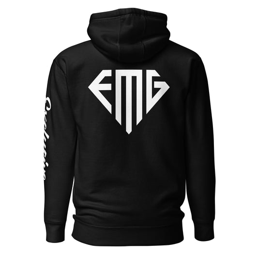 White <EMG> Back / Exclusive Arm Hoodie