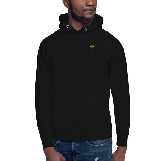 Small <EMG> Logo / Classic Back Black & Gold Hoodie