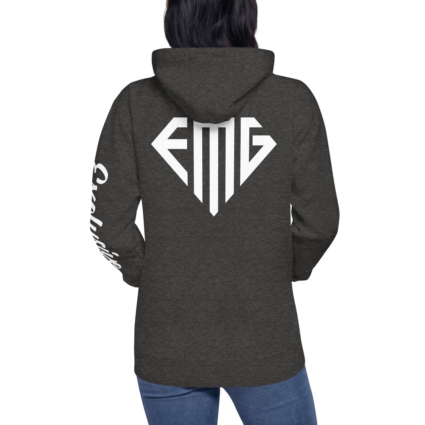 White <EMG> Back / Exclusive Arm Hoodie