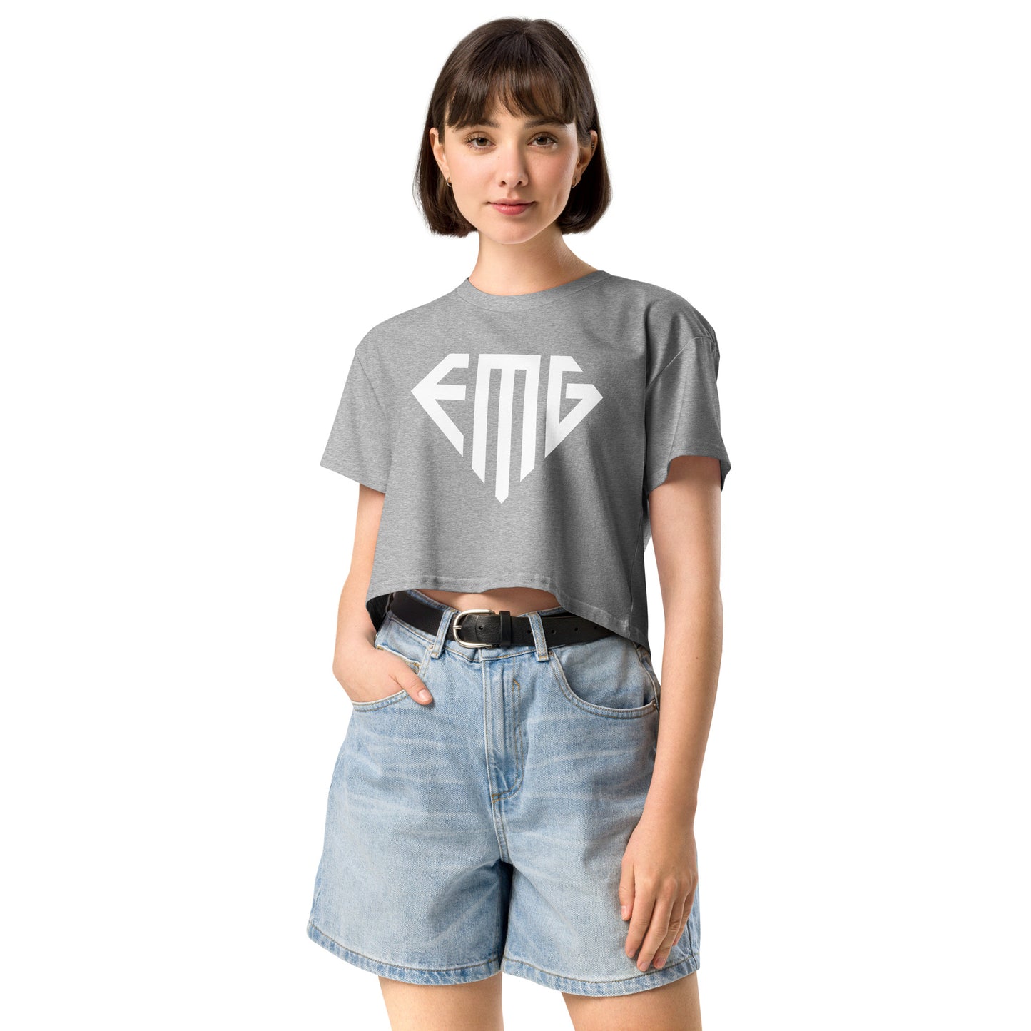 Women’s White <EMG> Logo Crop Top
