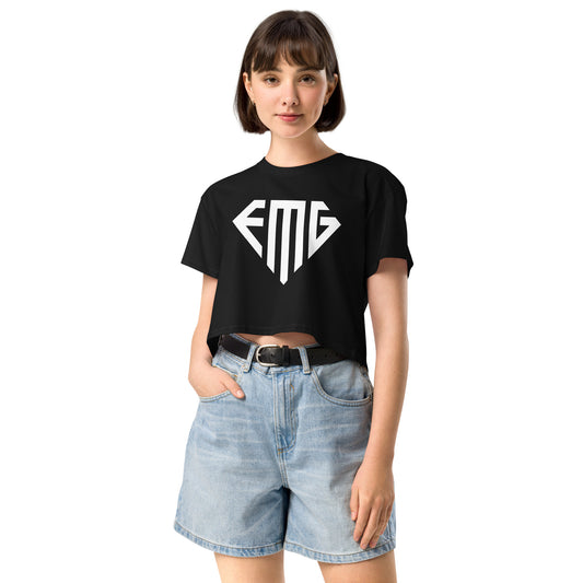 Women’s White <EMG> Logo Crop Top