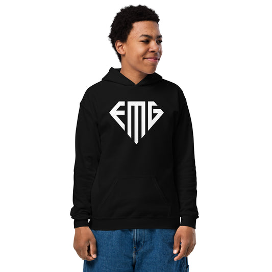 Youth White <EMG> Logo Hoodie
